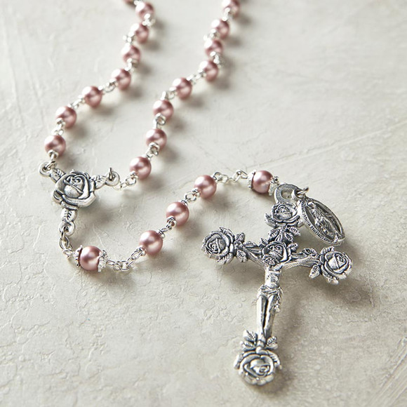 Swarovski Rose Rosary - Rose - Picture 2 of 2
